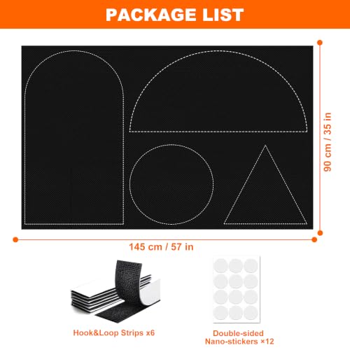 Black Out Window Cover Portable Blacout Curtains for Bedroom Guard Blinds (40"W x 57"H)