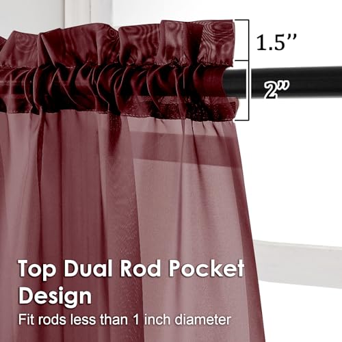 Burgundy Sheer Curtains (Burgundy / 42"W x 96"L (Pack of 2))