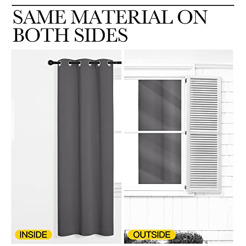 Blackout Curtain Panels for Bedroom (Grey / 52"W x 60"L (Pack of 2))