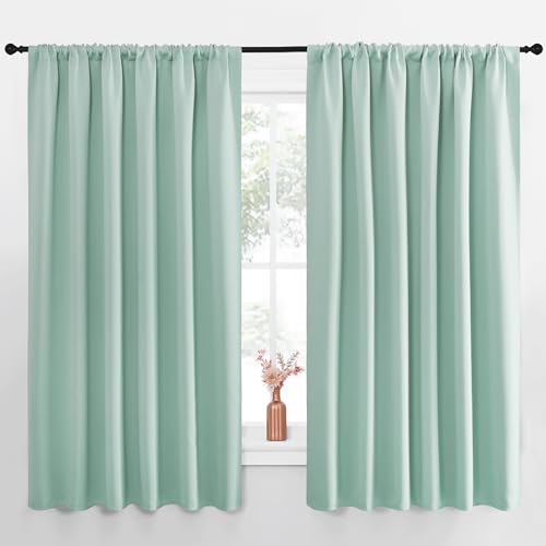 Blackout Curtains for Bedroom (Aqua / 62"W x 63"L (Pack of 2))