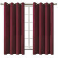 Burgundy Blackout Curtains for Bedroom 63 Inch Long (Burgundy / 52"W x 63"L (Pack of 2))