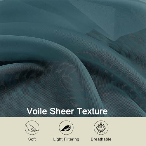 Kitchen Curtains 24 Inch Length Tier 2 Pieces (Dusty Blue / 42"W x 24"L (Pack of 2))
