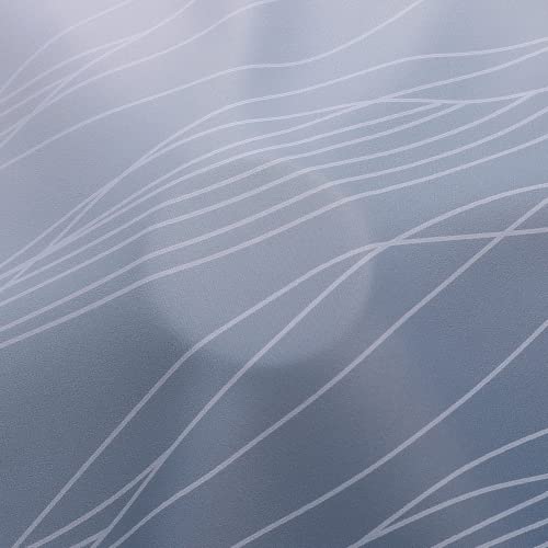 Navy Blue and Greyish White Blackout Curtains for Bedroom 45 Inch Length (Navy Blue and Greyish White / 52"W x 45"L (Pack of 2))