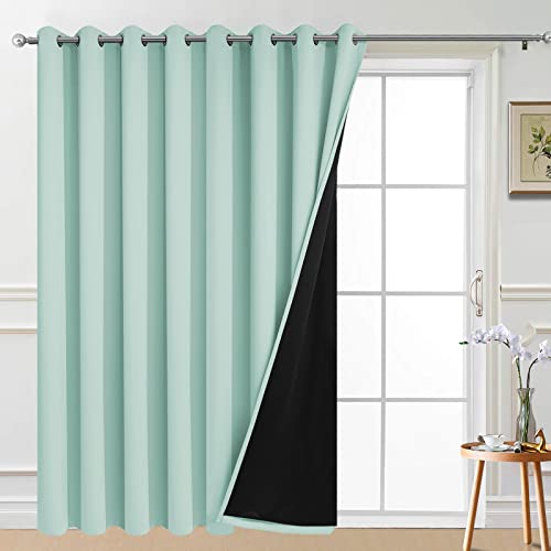 Aqua 100% Blackout Patio Door Curtain Panels W100 x L84 (100"W x 84"L (Pack of 1) / Aqua)