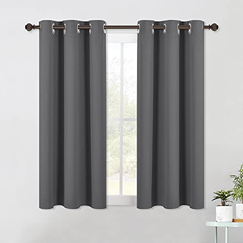 Bedroom Curtains Blackout Drapery Panels (Grey / 42"W x 54"L (Pack of 2))