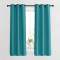Peacock Teal Blackout Curtains 63 inches Long (Peacock Teal / 37"W x 63"L (Pack of 2))