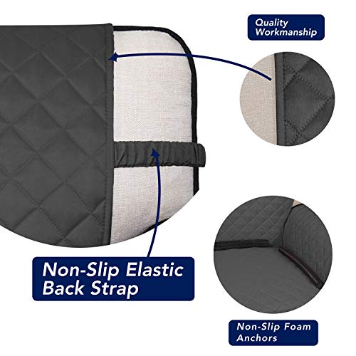 Reversible Quilted Couch Covers for Dogs Loveseat Sofa Cover 46.5” (Medium / Dark Gray/Beige)