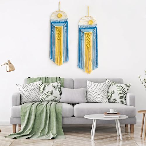 Macrame Wall Hanging Tapestry Boho (Blue Sunset)