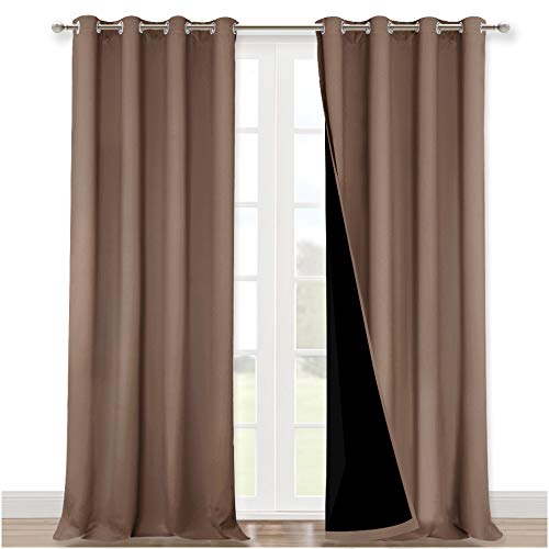 Full Shading Curtains 90 inches Long 2 Panels Set for Windows (Cappuccino / 52"W x 90"L (Pack of 2))