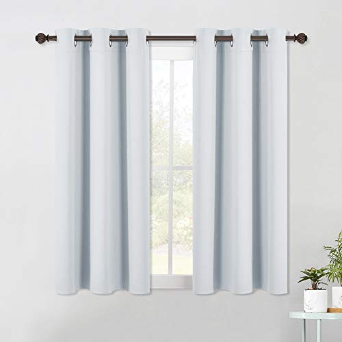 Room Darkening Curtain Panels for Bedroom (Greyish White / 42"W x 54"L (Pack of 2))