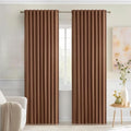 Cappuccino Brown Back Tab Blackout Curtains 52"x90" Long 2 Panel Set (Cappuccino Brown / 52"W x 90"L (Pack of 2))