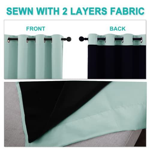 Full Shading Curtains for Windows (Aqua Blue / 70"W x 95"L (Pack of 2))