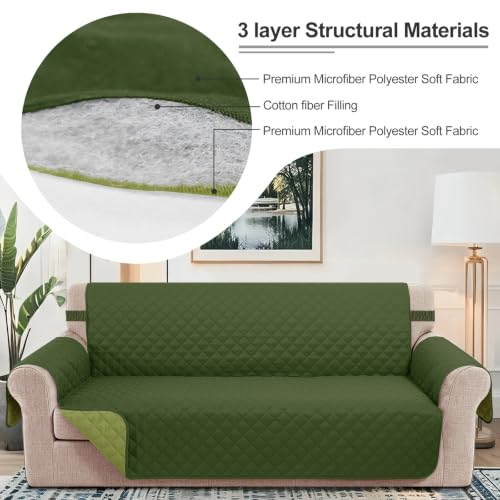 Loveseat Couch Cover for Dogs (Huntergreen/Sage / Loveseat - Small (45"))
