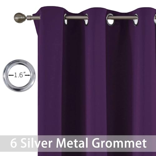 Blackout Curtains 38x36 inch Purple Thermal Drapes (Purple / 38"W x 36"L (Pack of 2))
