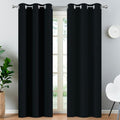 Blackout Curtains 38x90 inch Black Thermal Drapes (Black / 38"W x 90"L (Pack of 2))