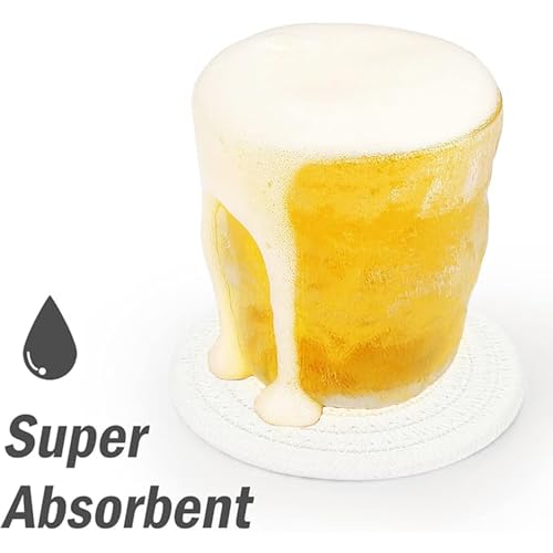 Woven Drink Coasters with Holder (White / 10 Pcs)