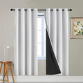 100% Blackout Curtains 72 Inches Long (52"W x 72"L (Pack of 2) / Greyish White)