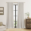 Light Beige Linen 100% Blackout Curtains 96 Inches Long Floor to Ceiling Drapes for Bedroom (Light Beige / 52"W x 96"L (Pack of 2))