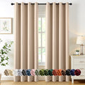 Blackout Curtains for Bedroom 2 Panels 50 x 84 Inch Long Beige (Beige / 50"W x 84"L (Pack of 2))