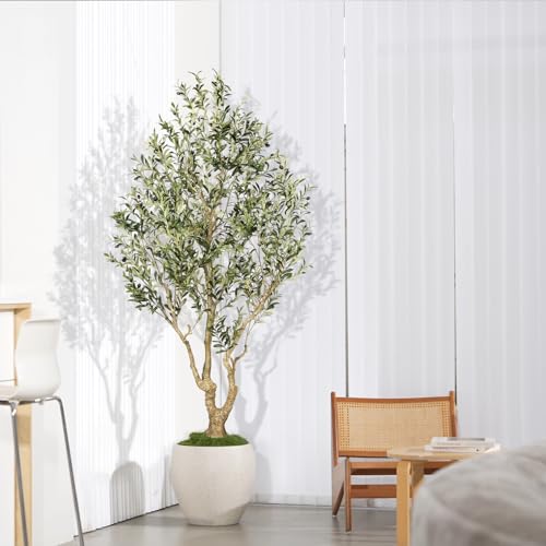 Olive Trees Artificial Indoor 7ft with Thick Trunk (7ft)