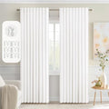 Pure White Back Tab Blackout Curtains 52x90 Inch Long 2 Panels Set (Pure White / 52"W x 90"L (Pack of 2))