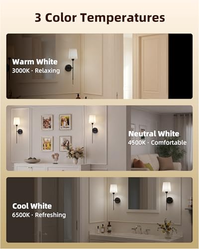 Rechargeable Wall Lights Set of 2 (Black / 24 inches)