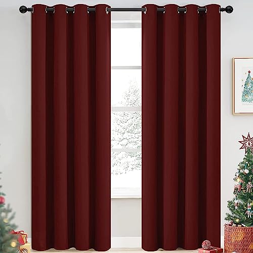 Room Darkening Curtains 52x90 inch Length Burgundy Red (Burgundy Red / 52"W x 90"L (Pack of 2))