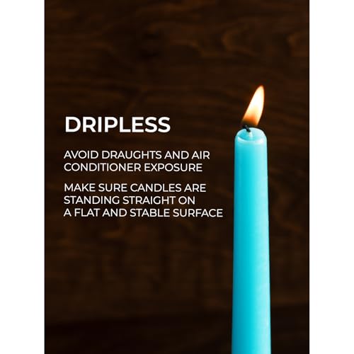 8 inch Turquoise Taper Candles Pack of 4 (Tapered 8 inch / Turquoise)