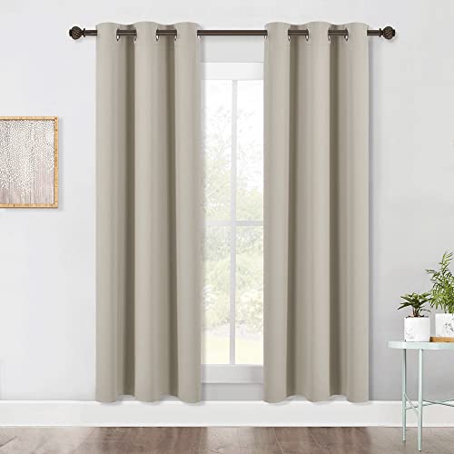 Modern Blackout Curtains Noise Reducing (Natural / 42"W x 72"L (Pack of 2))
