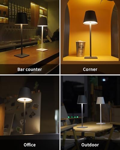Cordless Black Table Lamp (Black-1)