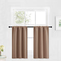Cafe Blackout Curtains 30 inch Length (Mocha / 29"W x 30"L (Pack of 2))