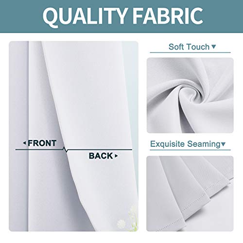 Room Darkening Curtains for Bedroom and Living Room 48 Inch Long (42"W x 48"L (Pack of 2) / Greyish White)