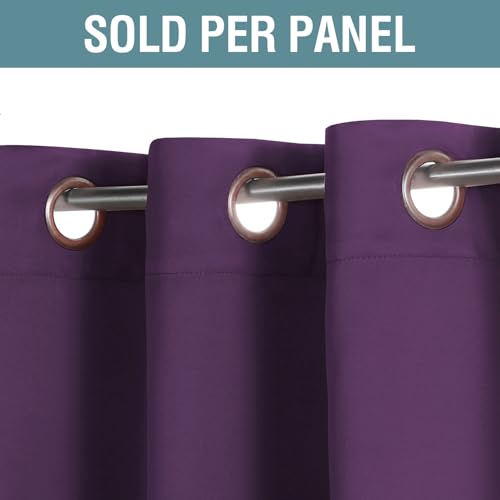 Blackout Curtains 63 Inch Length Purple Drapes Curtains Elegant for Living Room (52"W x 63"L (Pack of 1) / Plum Purple)
