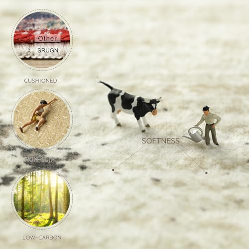 8x10 Washable Area Rugs for Living Room (8' x 10' (Rectangular) / Morocco-beige-black-brown)