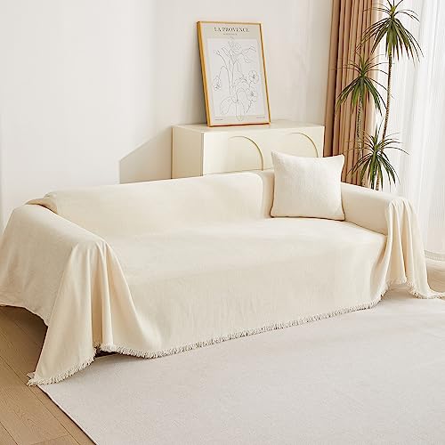 Couch Cover for Pets (71" x 118" / Tassels Edge-beige)