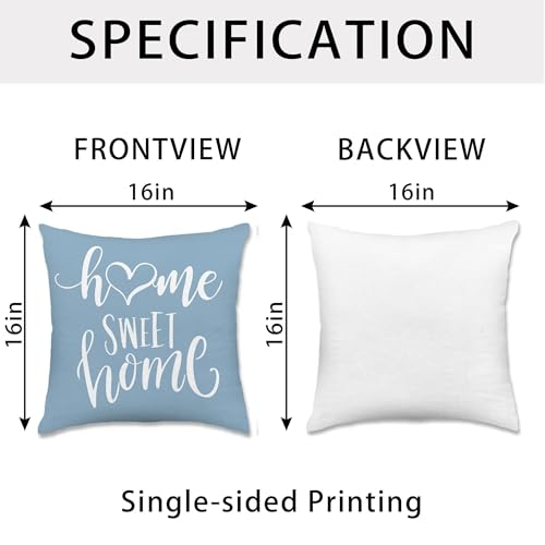 Throw Pillow Covers 16x16 (Blue Aqua / 16" x 16" (Pack of 4))