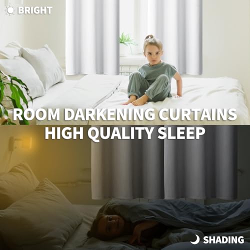 Room Darkening Curtains 72 Inches Long (Pure White / 52"W x 72"L (Pack of 2))