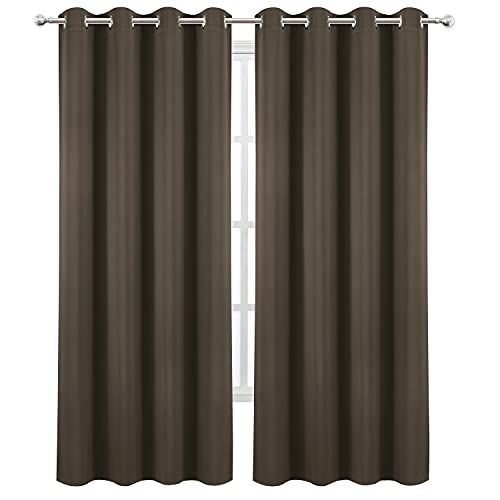 Blackout Curtains 66 x 84 inch (Chocolate Brown / 66"W x 84"L (Pack of 2))