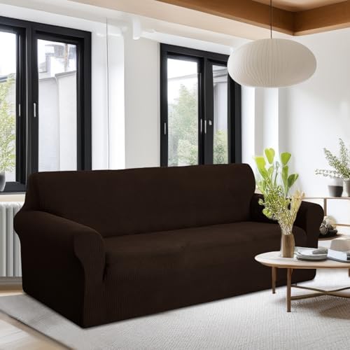 Oversized Stretch Couch Cover Slipcover (Chocolate / Xl Sofa)