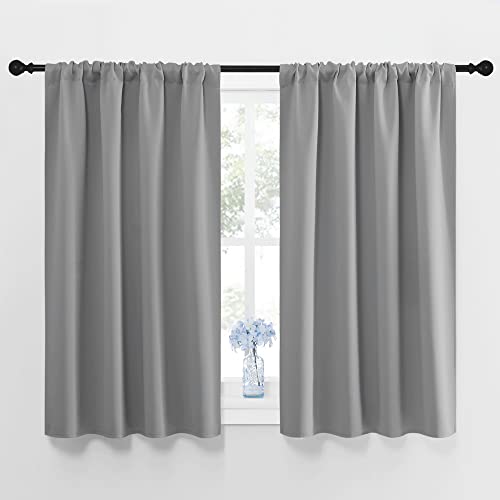 Window Curtains for Bedroom (Silver Grey / 42"W x 48"L (Pack of 2))
