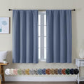 Ava Denim Short Blackout Curtains 45 Inches Long 2 Panels (Denim Blue / 40"W x 45"L (Pack of 2))