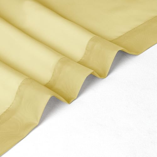 Mustard Yellow Short Sheer Curtains 30 inch Length (Yellow / 42"W x 30"L (Pack of 2))