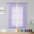 Lavender Sheer Curtains 63 Inch Length 2 Panels (Lavender / 42"W x 63"L (Pack of 2))