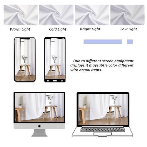 Ava Pure White Curtains 24 Inches Long 2 Panels (Pure White / 30"W x 24"L (Pack of 2))