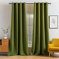 Moss Green Blackout Bedroom Curtains Drapes 96 Inch Long 52"x96" (Moss Green / 52"W x 96"L (Pack of 2))