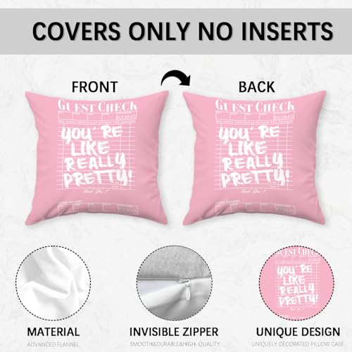 Pink Inspirational Pillow Covers 18x18 (Pink Guest Check 18x18 Inch)