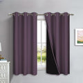 100% Blackout Lined Curtains (Plum / 42"W x 63"L (Pack of 2))