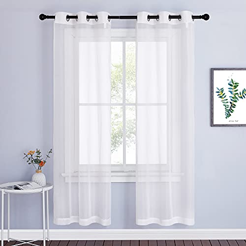 Ivory Sheer Curtains 72 inch Length (Ivory / 37"W x 72"L (Pack of 2))