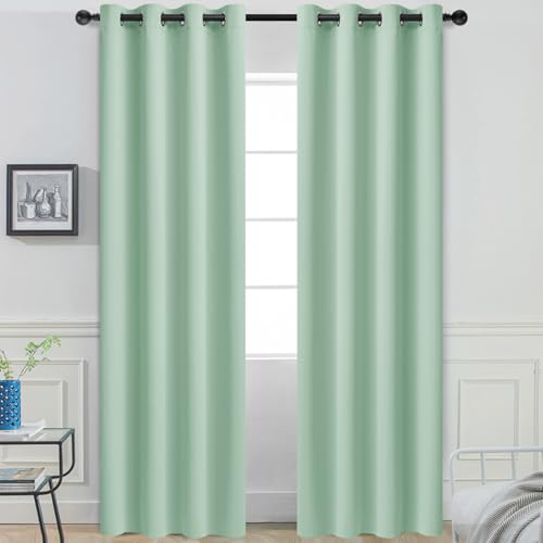 Room Darkening Curtains 52x96 inch Light Sage Green (Light Sage Green / 52"W x 96"L (Pack of 2))
