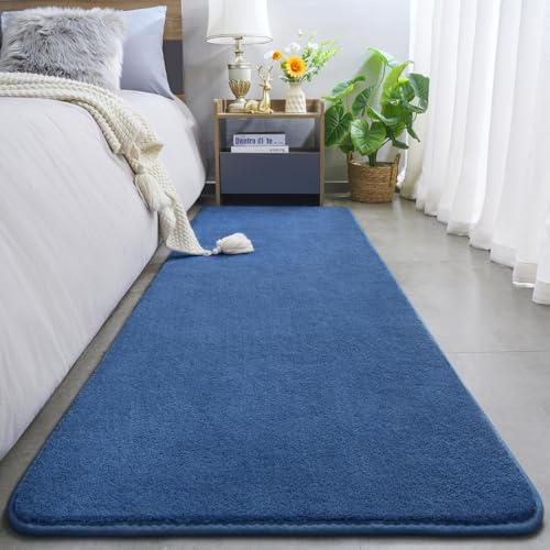 Modern Soft Hallway Runner Rug (2' x 10' (Runner) / Blue)